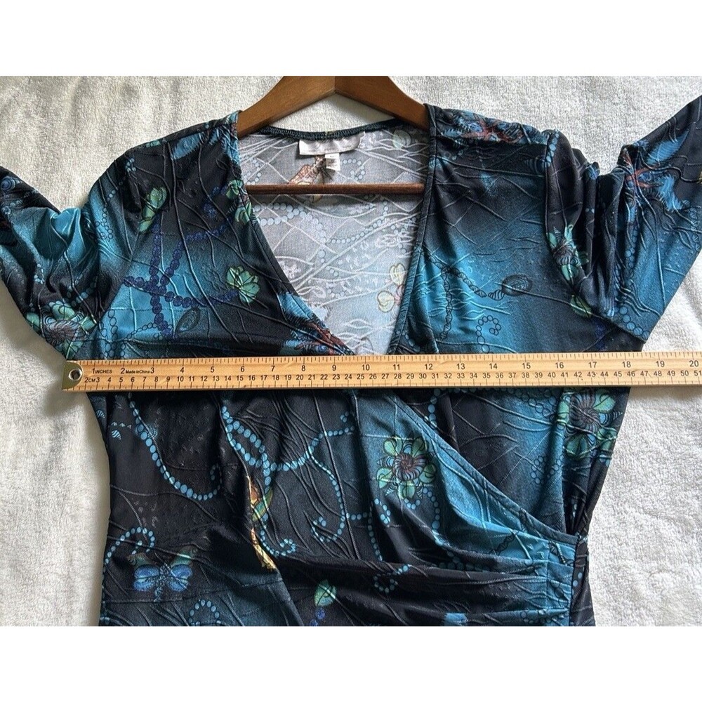 Janine Vintage Dress Large Wrap Flattering Drape Body Skimming Soft Grunge Y2k - Picture 8 of 11